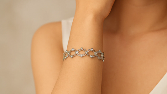 Designer Silver Openwork Cuff Bracelet – Ring-cum-Bracelet