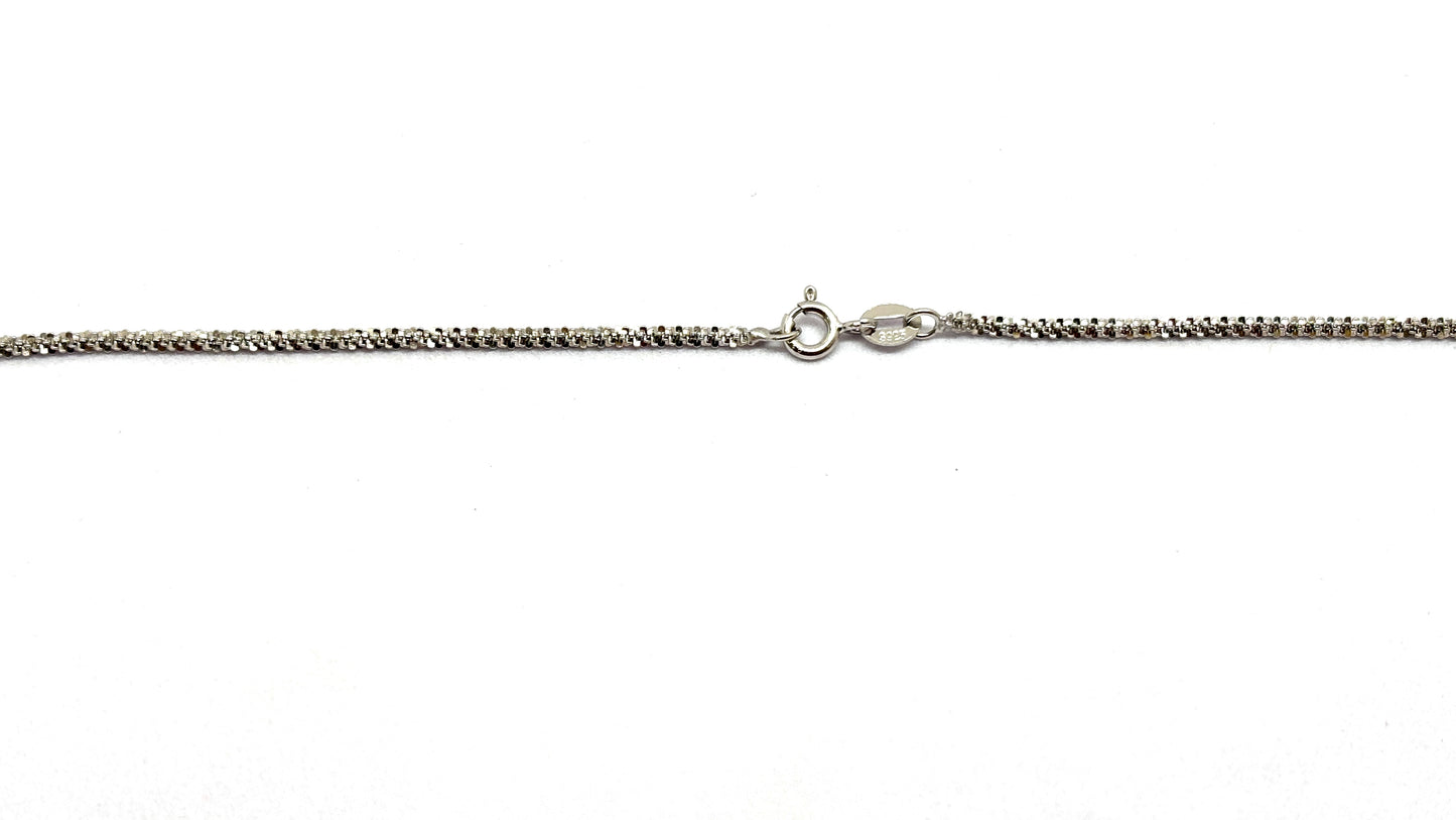 Women's 925 Sterling Silver Diamond-Cut Sparkle Chain