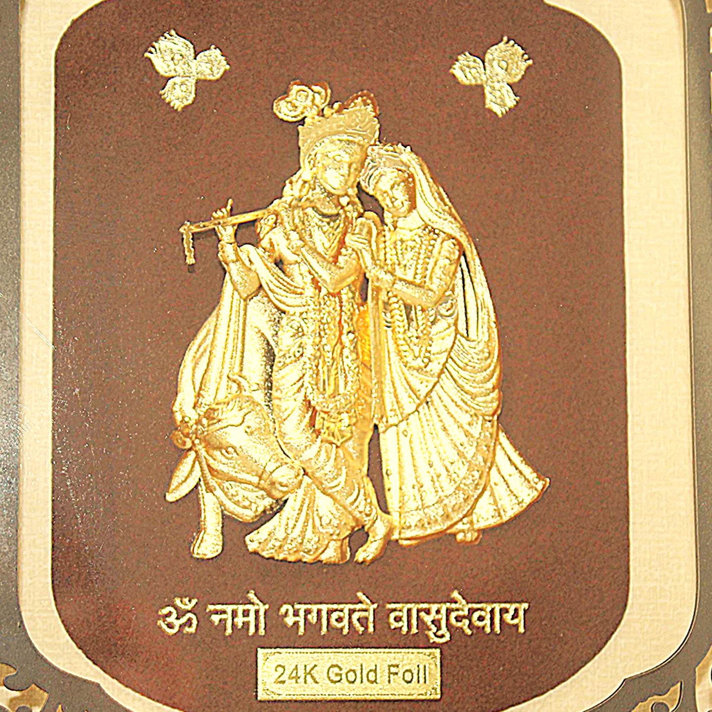 Radiant Radha Krishna 24K Gold Foil Art Frame