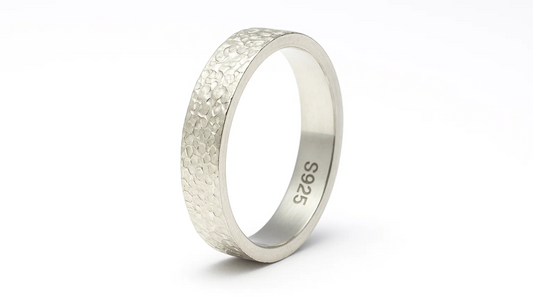 925 Sterling Silver Textured Band Ring