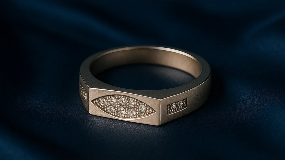 Marquise Gleam 925 Silver Men’s Ring