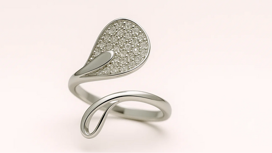 25 Sterling Silver Cubic Zirconia Tear Drop Ring
