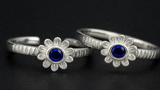 Floral Charm 925 Silver Toe Ring