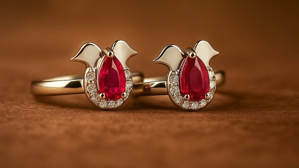 Halo of Love Red Stone Toe Ring