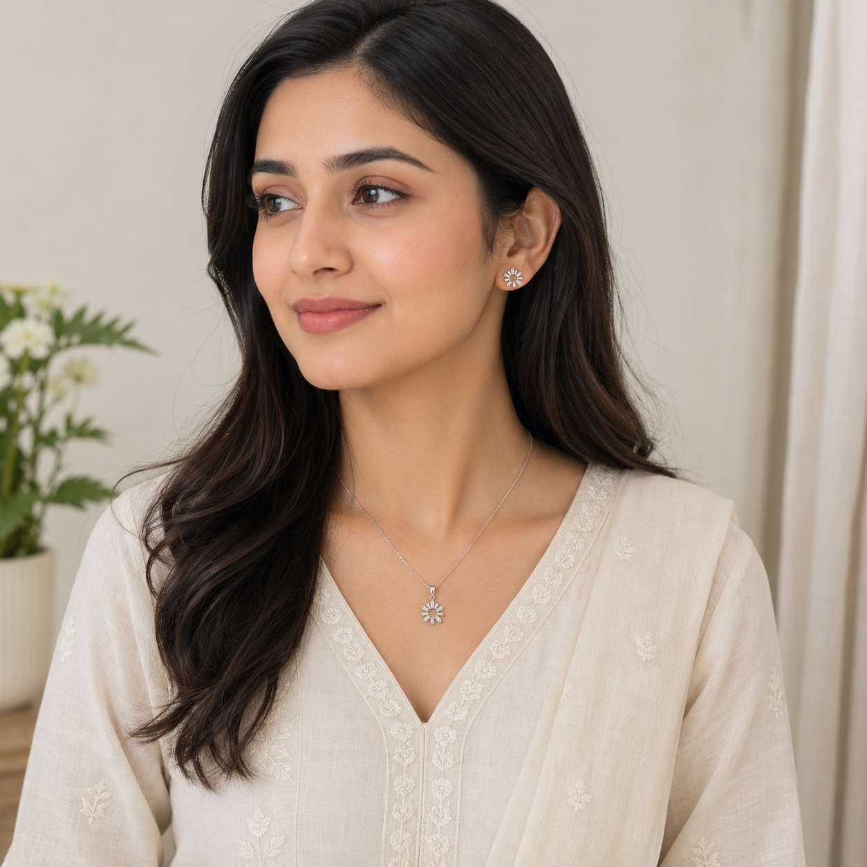 Lumina Halo 925 Pendal Set Necklace
