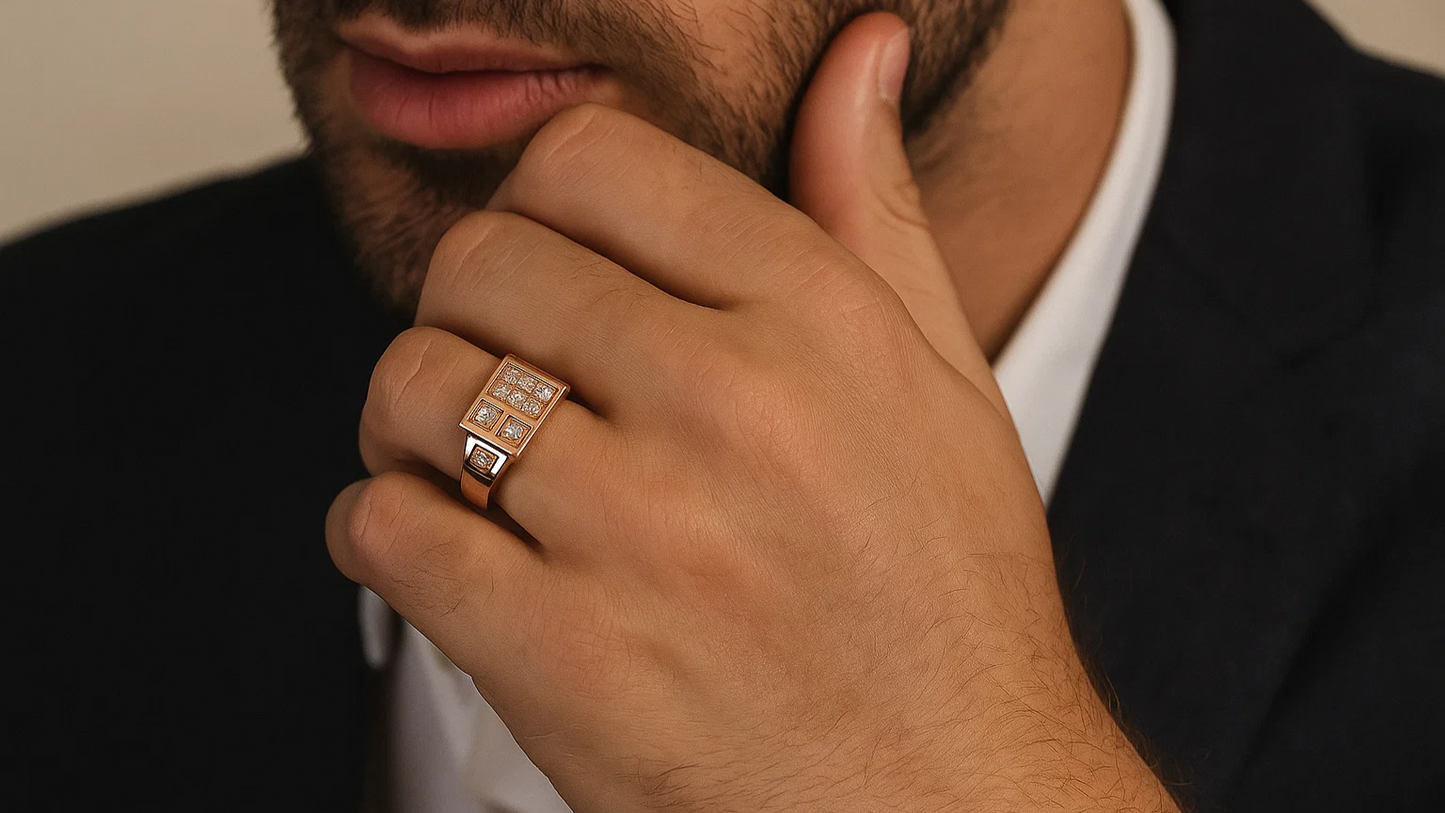 925 Silver Grid Majesty Men’s Ring