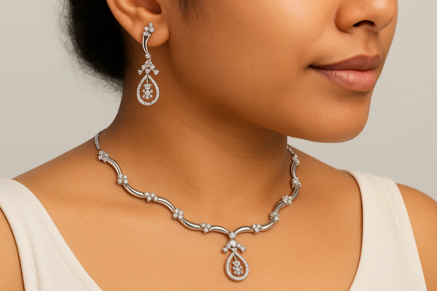 Crystal Bloom Italian Necklace