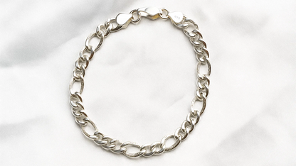 925 Silver Cuban Link Chain Bracelet for Men