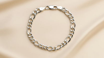 925 Silver Cuban Link Chain Bracelet for Men