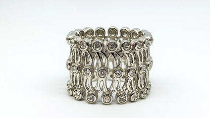 Designer Silver Openwork Cuff Bracelet – Ring-cum-Bracelet