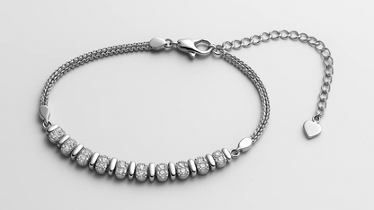 925 Sterling Silver Sparkle Bar Bracelet