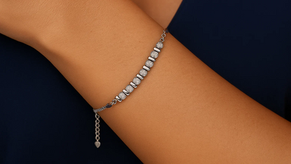 925 Sterling Silver Sparkle Bar Bracelet