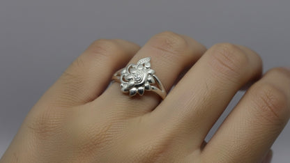 925 Silver Lotus Bloom Ring