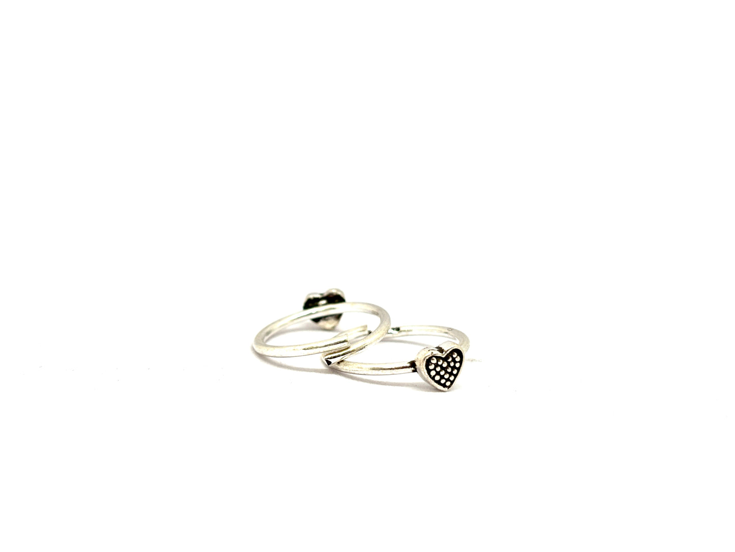 Silver Adjustable Toe Ring – Heart Motif Ethnic Design