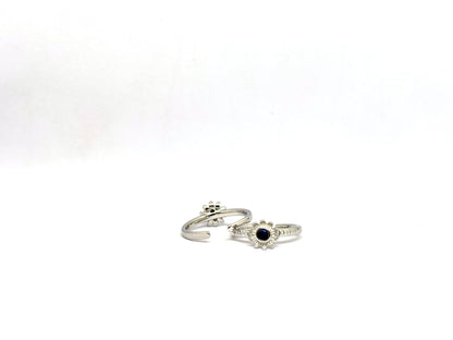 Floral Charm 925 Silver Toe Ring