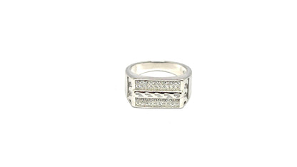 Men’s 925 Sterling Silver Rectangular Stone Ring