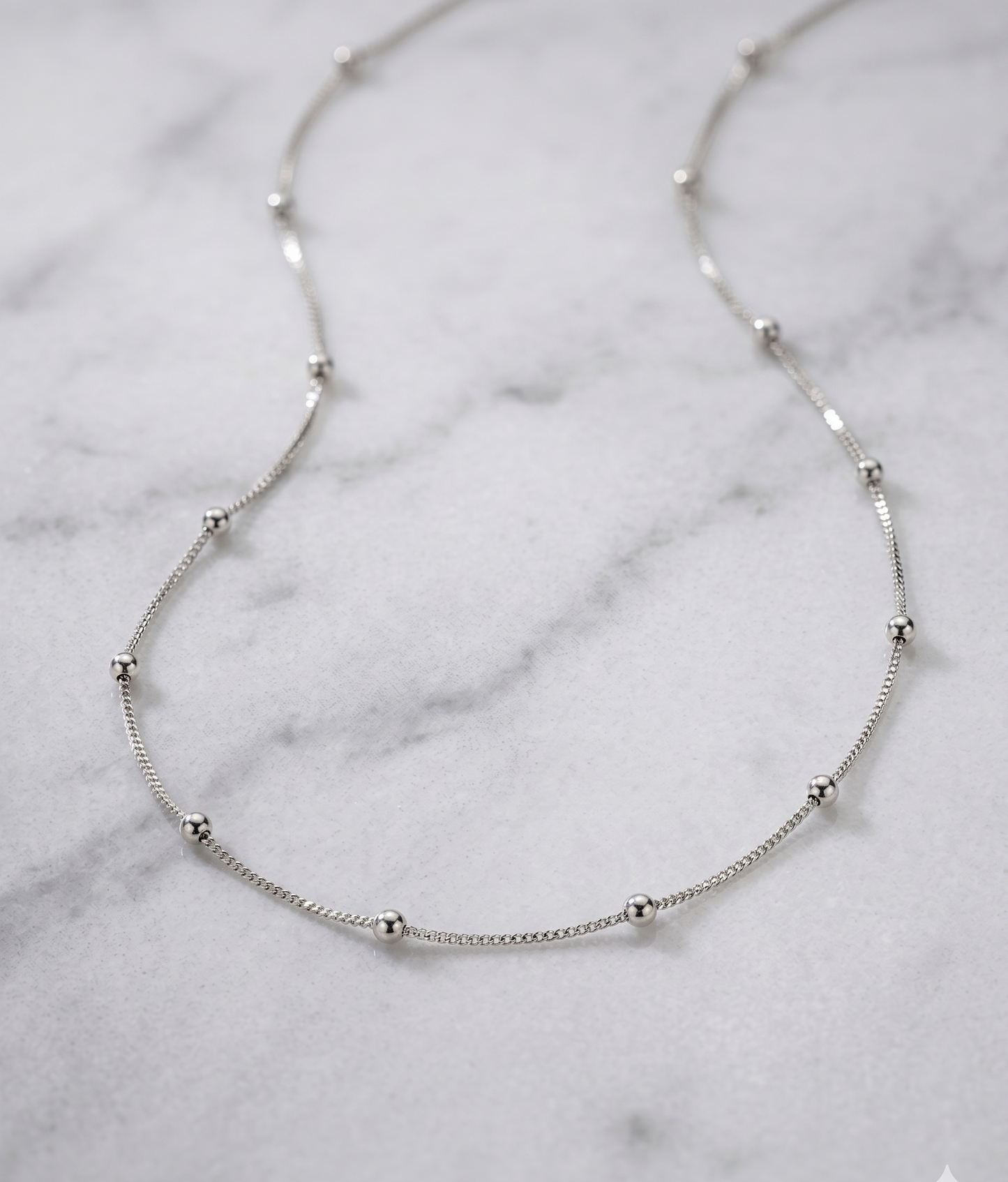 Silver Bead Station Chain