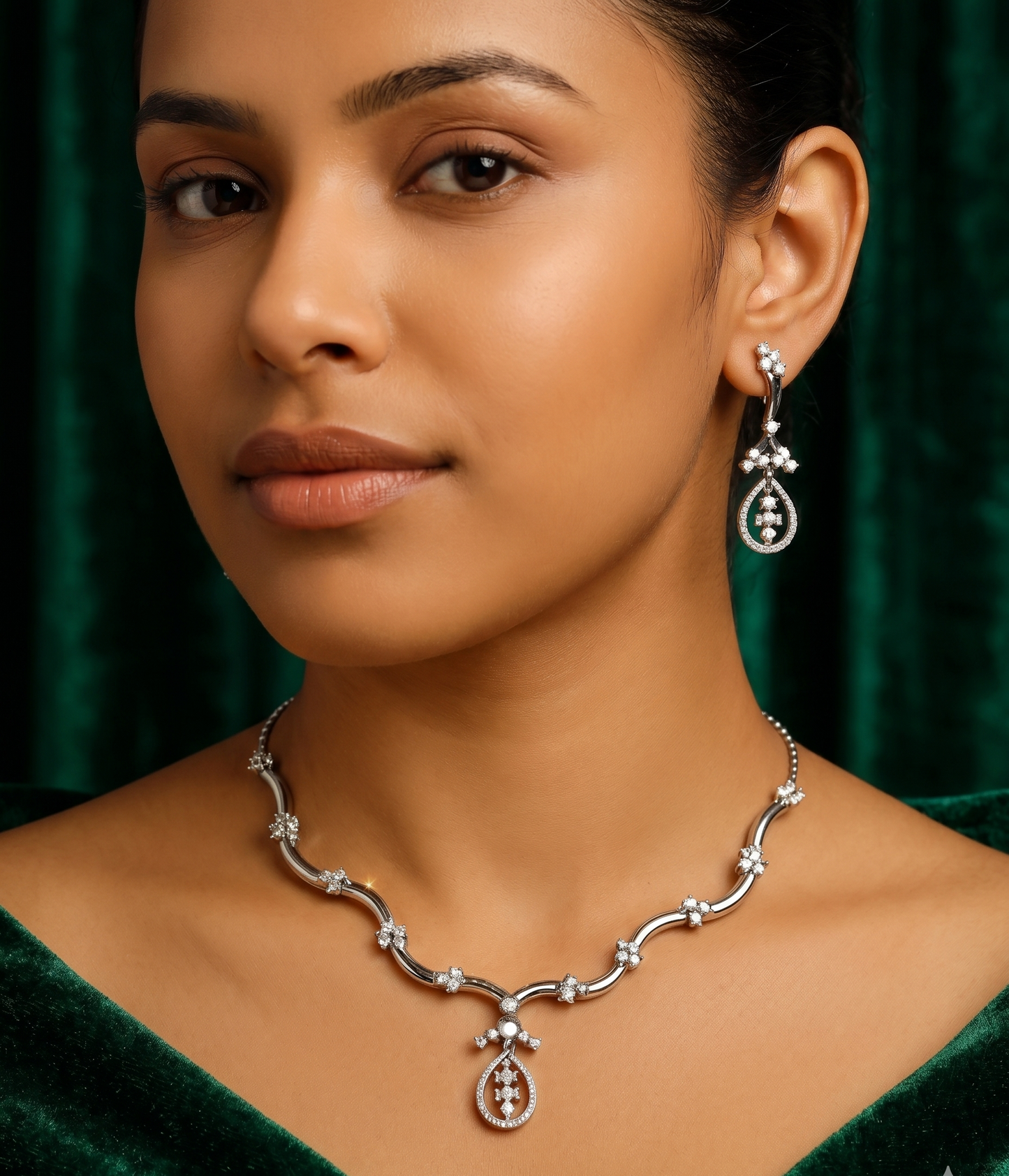 Crystal Bloom Italian Necklace