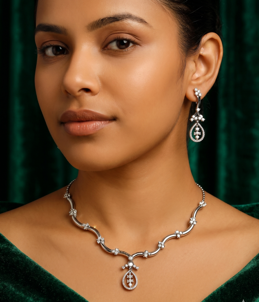 Crystal Bloom Italian Necklace