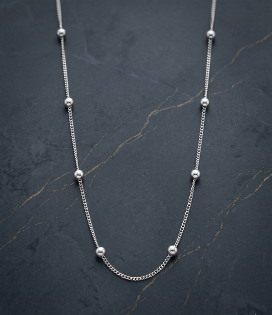 Silver Bead Station Chain
