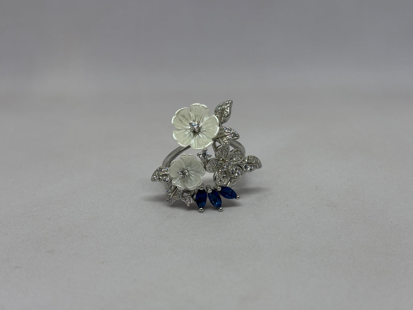 Blue Blossom Harmony 925 Silver Ring