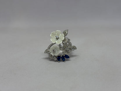 Blue Blossom Harmony 925 Silver Ring