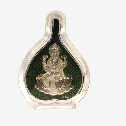 999 Silver Goddess Lakshmi Leaf Frame | Pooja & Gift Article