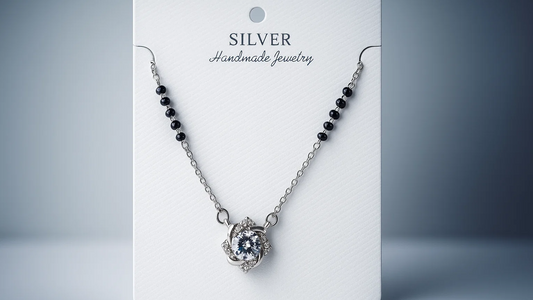 925 Silver Mangalsutra with Floral Pendant