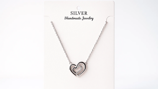 925 Silver Double Heart Pendant Necklace