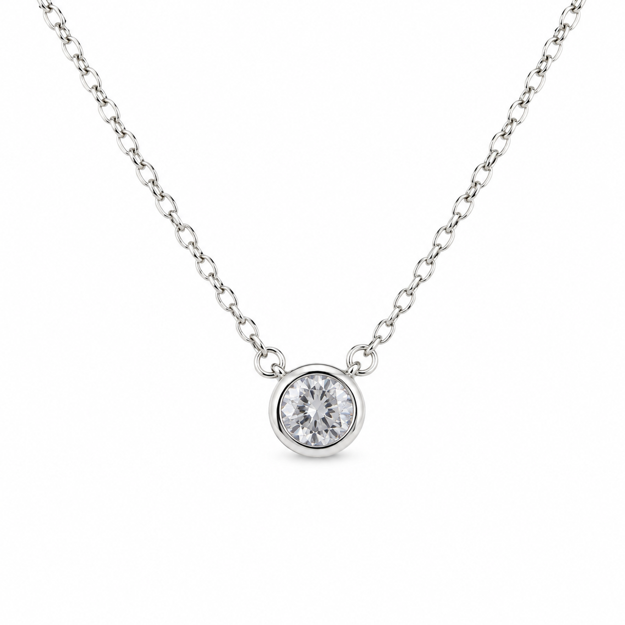 Round Solitaire Bezel Pendant