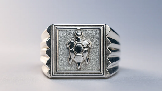 925 Sterling Silver Turtle Emblem Ring – Strength & Longevity Design