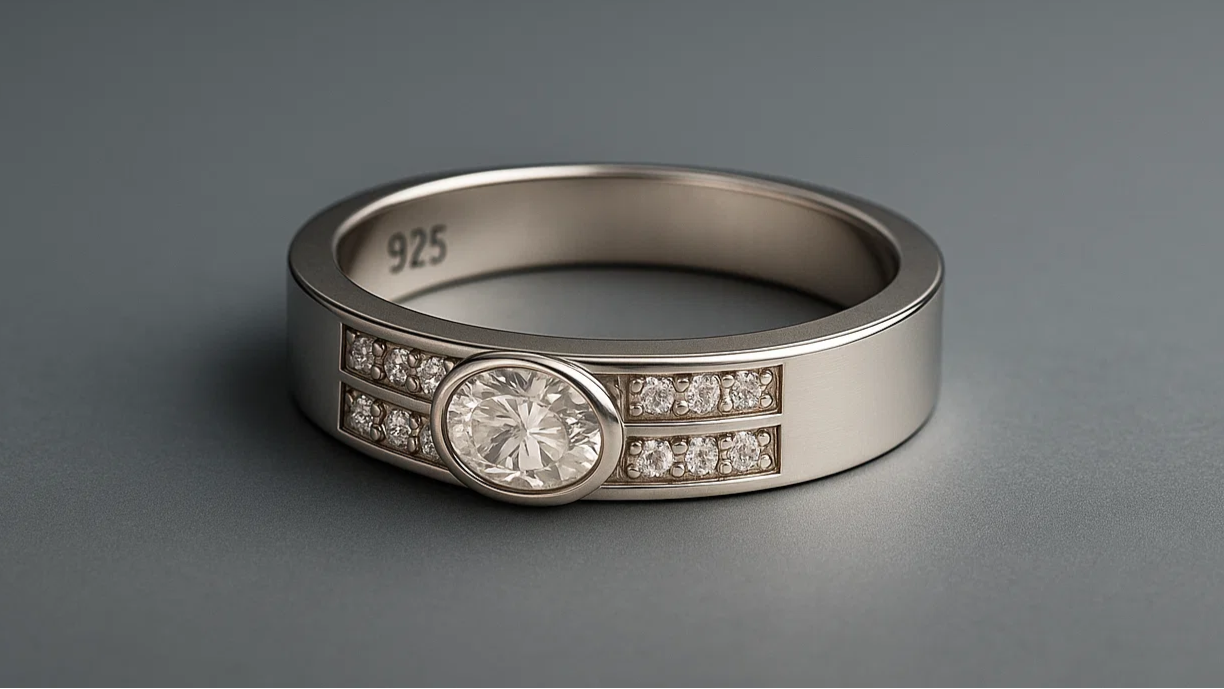 Eterna Shine 925 Silver Dual Row Ring