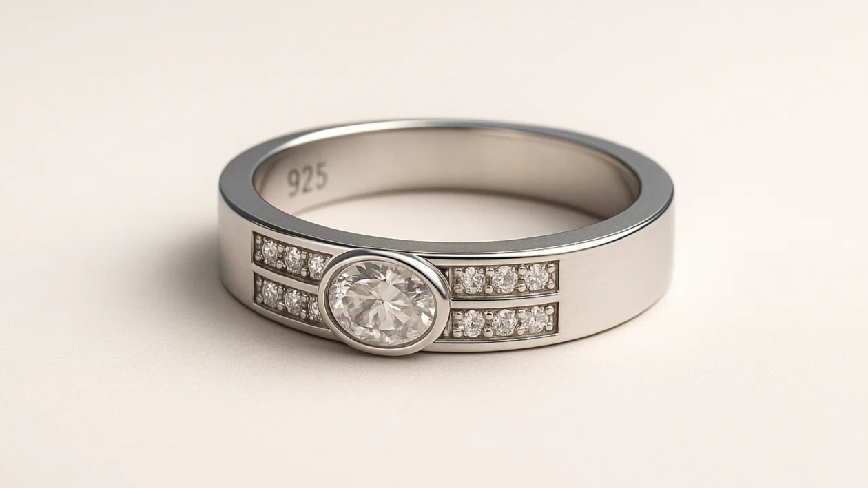 Eterna Shine 925 Silver Dual Row Ring