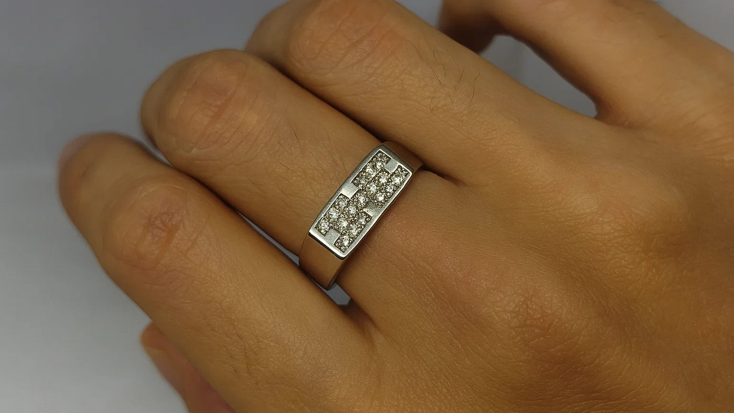 Bold Hex Elite 925 Silver Ring