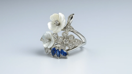 Blue Blossom Harmony 925 Silver Ring