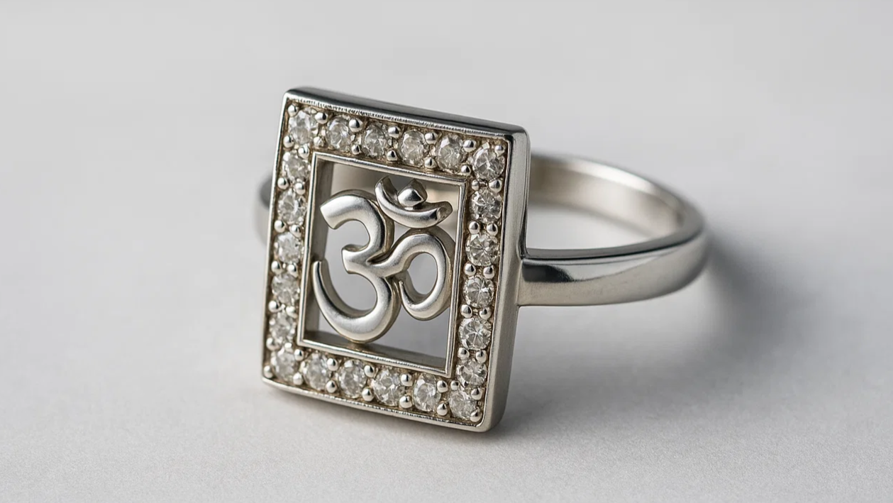 925 Sterling Silver “Om” Symbol Ring – Spiritual Elegance