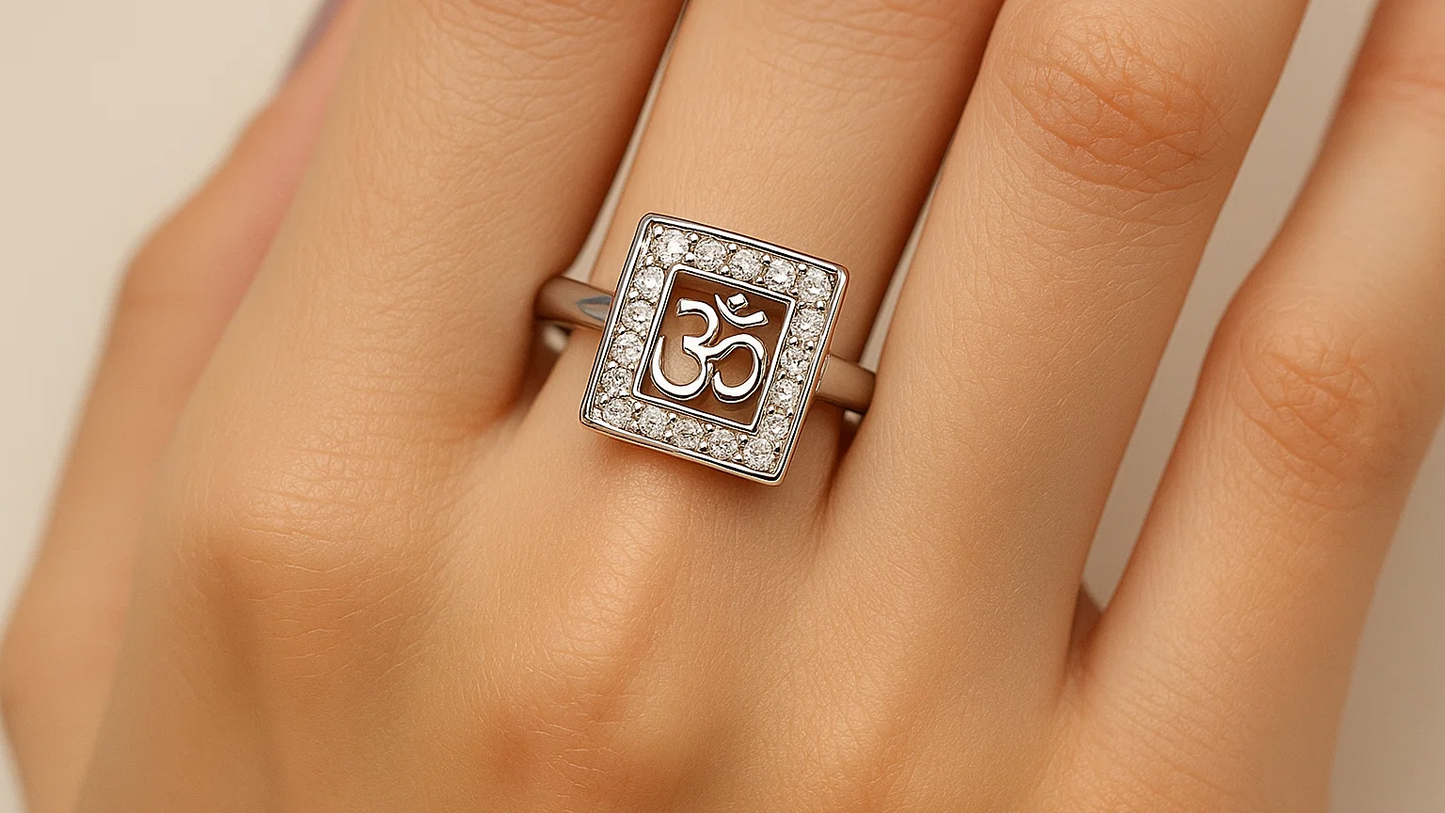 925 Sterling Silver “Om” Symbol Ring – Spiritual Elegance