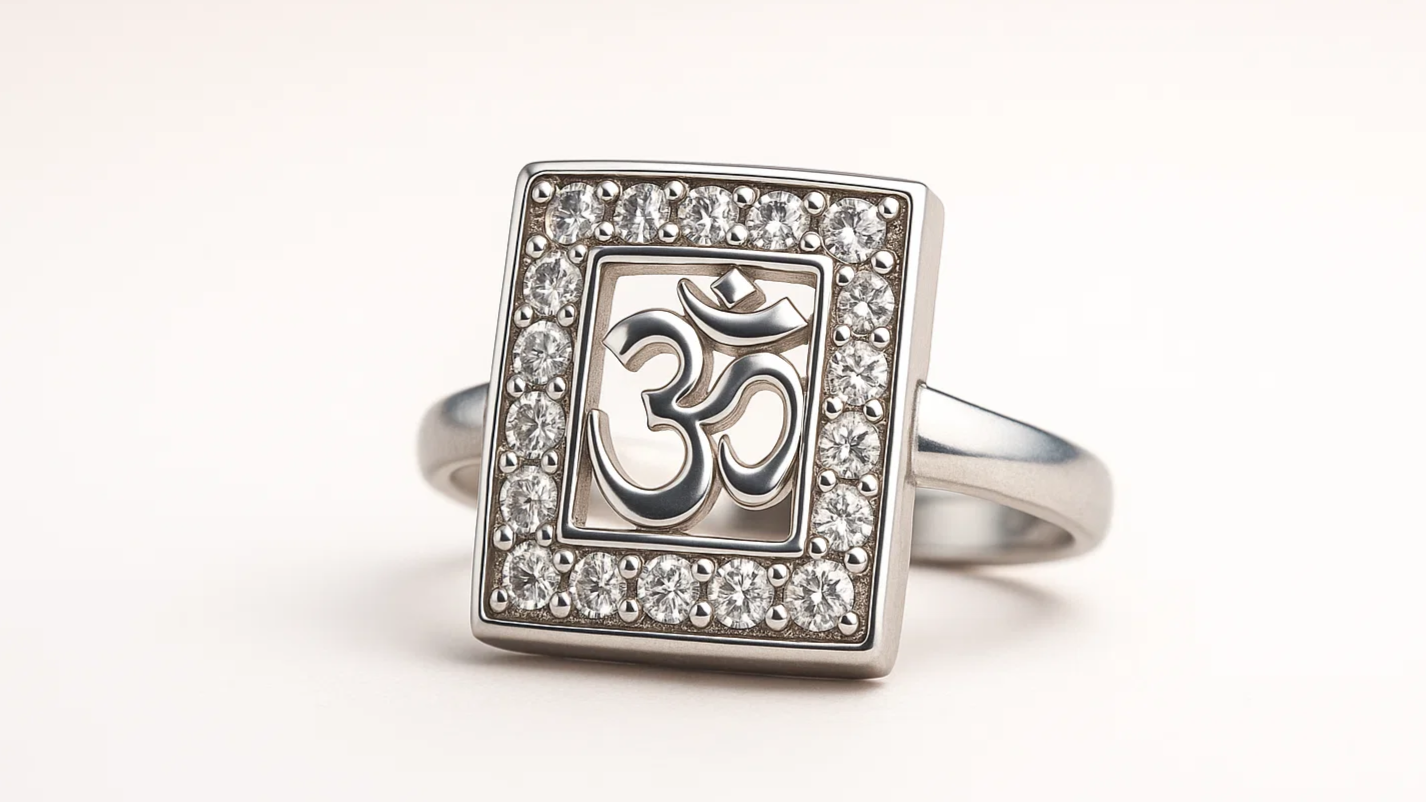 925 Sterling Silver “Om” Symbol Ring – Spiritual Elegance