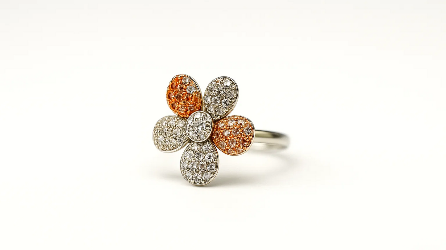 Twinkling Blossom Silver Ring