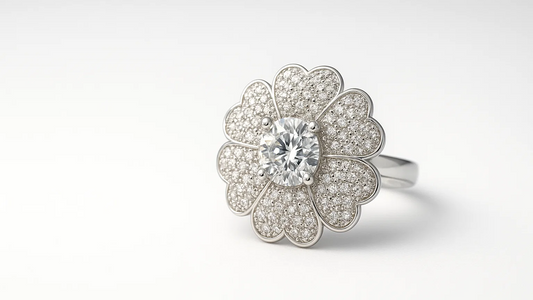 Starlight Bloom Silver Ring