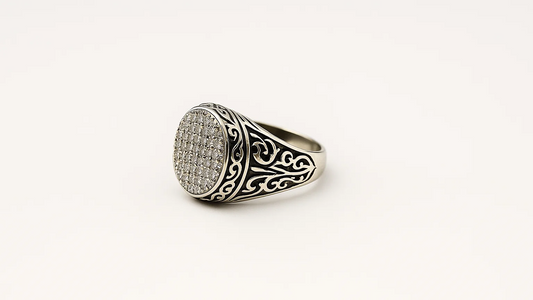 Men’s Vintage Oval Cluster Stone Statement Ring