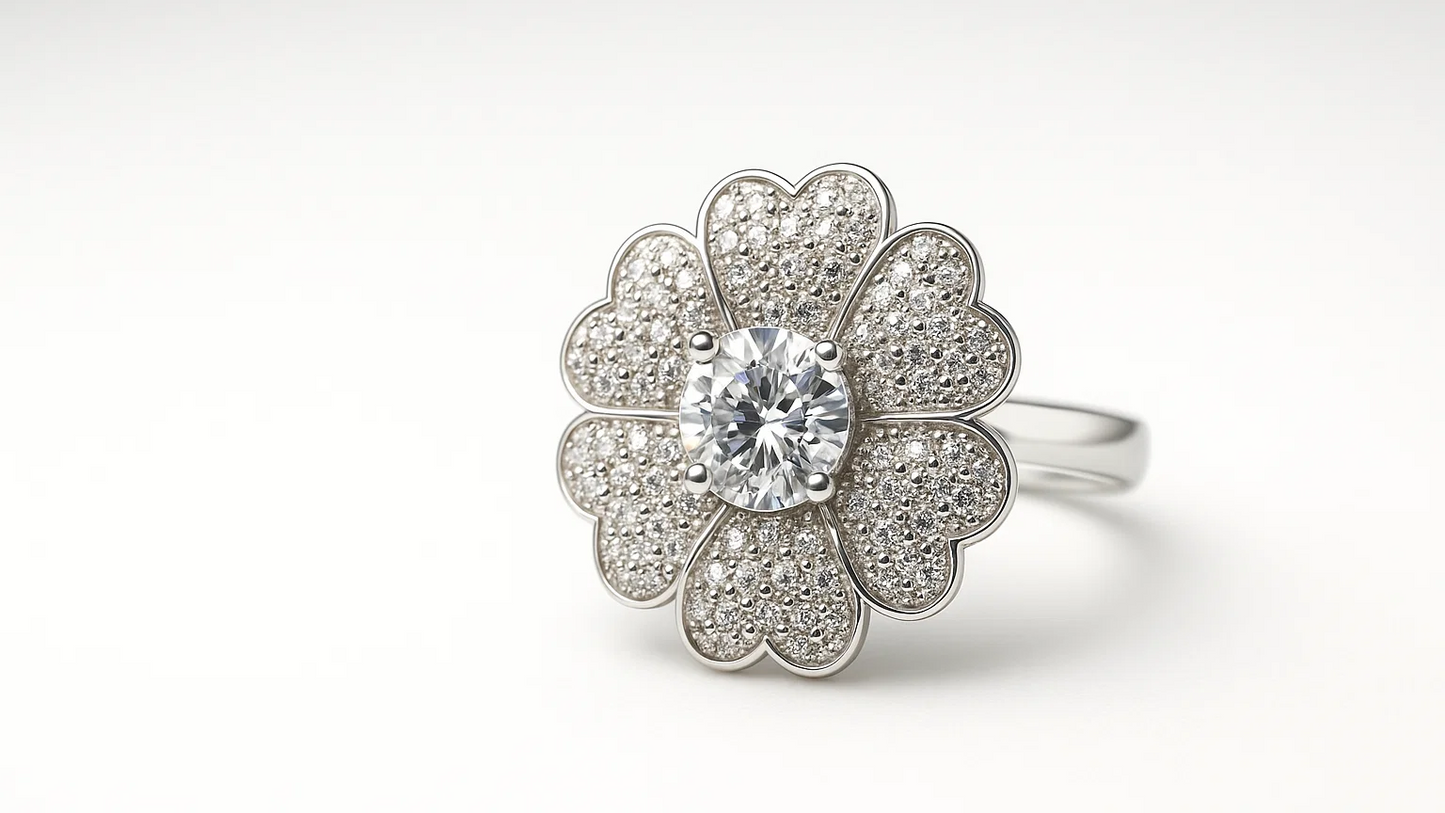 Starlight Bloom Silver Ring