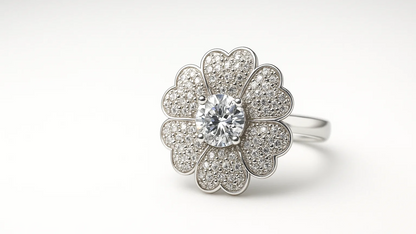 Starlight Bloom Silver Ring