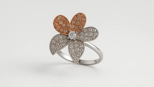 Sterling Silver Two-Tone Leaf Ring