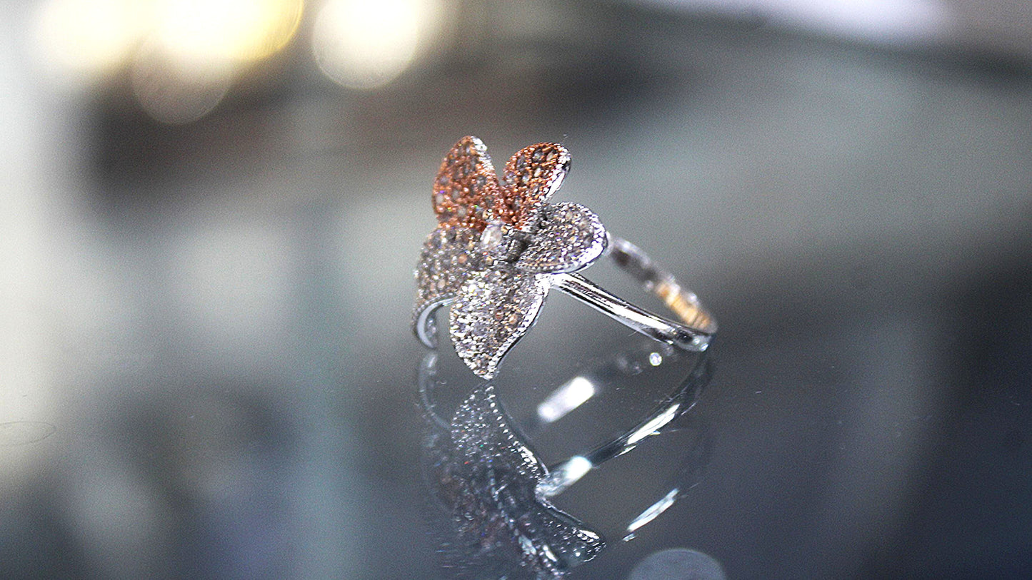 Sterling Silver Two-Tone Leaf Ring