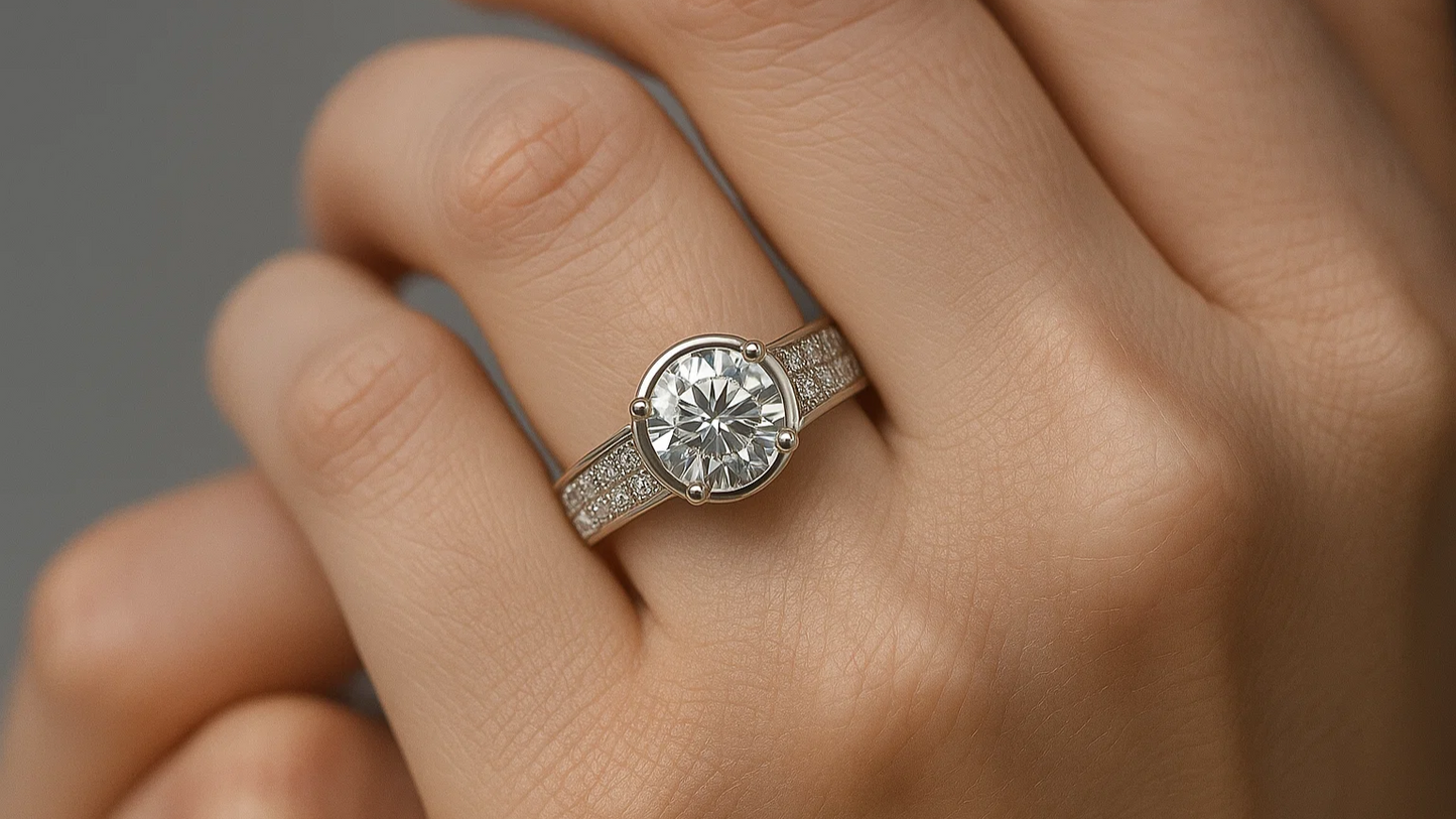 Eterna Radiance Solitaire Silver Ring