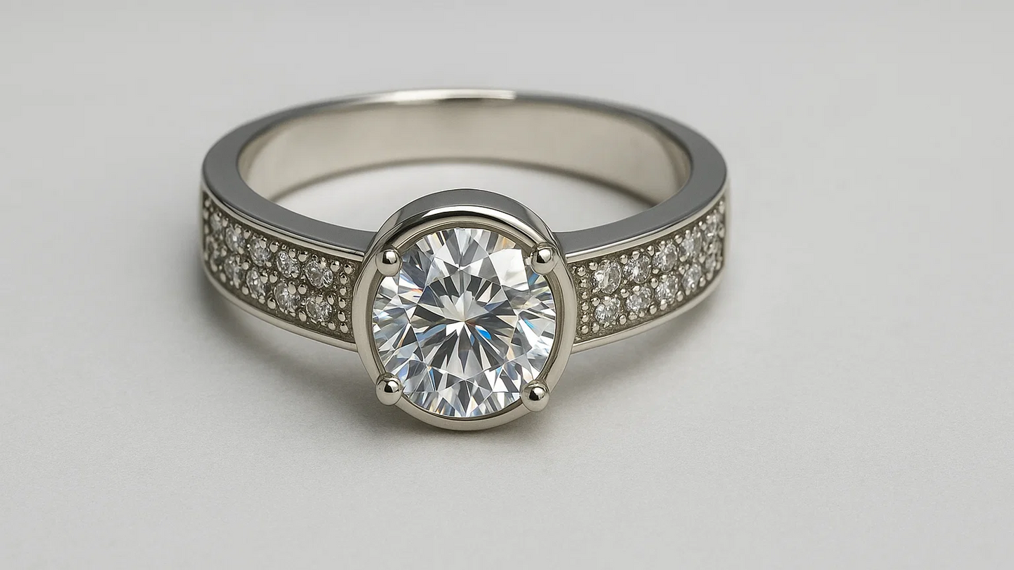 Eterna Radiance Solitaire Silver Ring