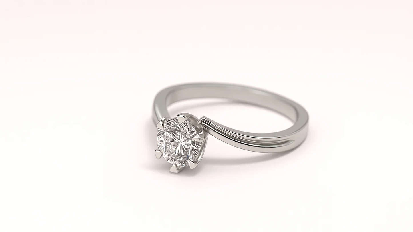 Classic 925 Sterling Silver Solitaire Ring