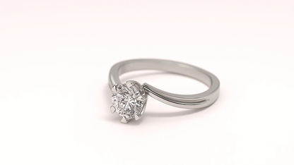 Classic 925 Sterling Silver Solitaire Ring