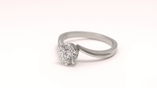 Classic 925 Sterling Silver Solitaire Ring